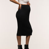 Crepe Buttoned Midi skirt