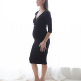 Cross Wrap Feeding Dress - Black