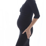 Cross Wrap Feeding Dress - Black
