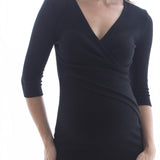 Cross Wrap Feeding Dress - Black