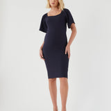 Kim Flare Sleeve Dress - Navy