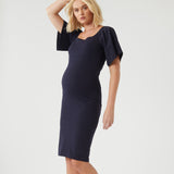 Kim Flare Sleeve Dress - Navy
