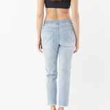 Mid Rise Slim Straight Jeans