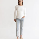 Mid Rise Slim Straight Jeans
