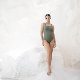 Square Neck One Piece Swimsuit