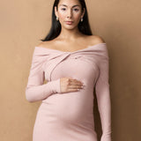 Twist Off shoulder Dress - Rose