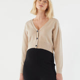 V-Neck Cropped Cardigan