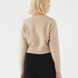V-Neck Cropped Cardigan