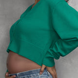V-Neck Cropped Cardigan