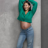 V-Neck Cropped Cardigan
