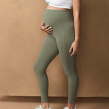 Active Overbelly Side Pocket 7/8 Leggings - Khaki
