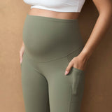 Active Overbelly Side Pocket 7/8 Leggings - Khaki