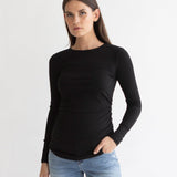 Bamboo Rib Feeding Top - Black