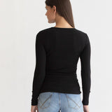 Bamboo Rib Feeding Top - Black