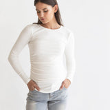 Bamboo Rib Feeding Top - White