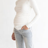 Bamboo Rib Feeding Top - White