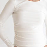 Bamboo Rib Feeding Top - White