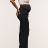 Classic Overbelly Straight Pants - Black