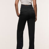 Classic Overbelly Straight Pants - Black