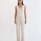 Collette Linen Knit Feeding Jumpsuit