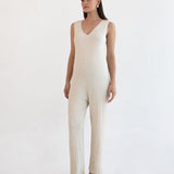 Collette Linen Knit Feeding Jumpsuit