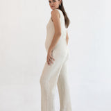 Collette Linen Knit Feeding Jumpsuit