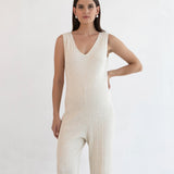 Collette Linen Knit Feeding Jumpsuit