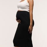 Crepe Buttoned Midi skirt