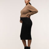 Crepe Buttoned Midi skirt