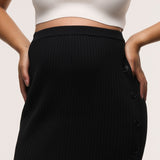 Crepe Buttoned Midi skirt