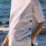 Crepe Knit Button Feeding Top