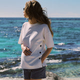 Crepe Knit Button Feeding Top