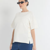 Crepe Knit Button Feeding Top