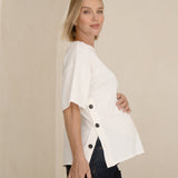 Crepe Knit Button Feeding Top