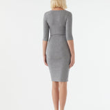 Cross Wrap Feeding Dress - Grey