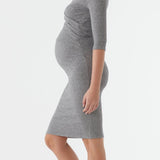Cross Wrap Feeding Dress - Grey