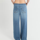 Draped Drawstring Jeans