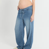 Draped Drawstring Jeans