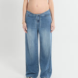 Draped Drawstring Jeans