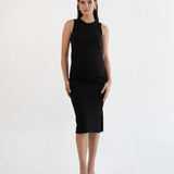 Harper Bamboo Feeding Tank Dress - Black