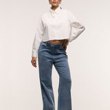 Loren Cropped Shirt - White
