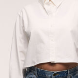 Loren Cropped Shirt - White