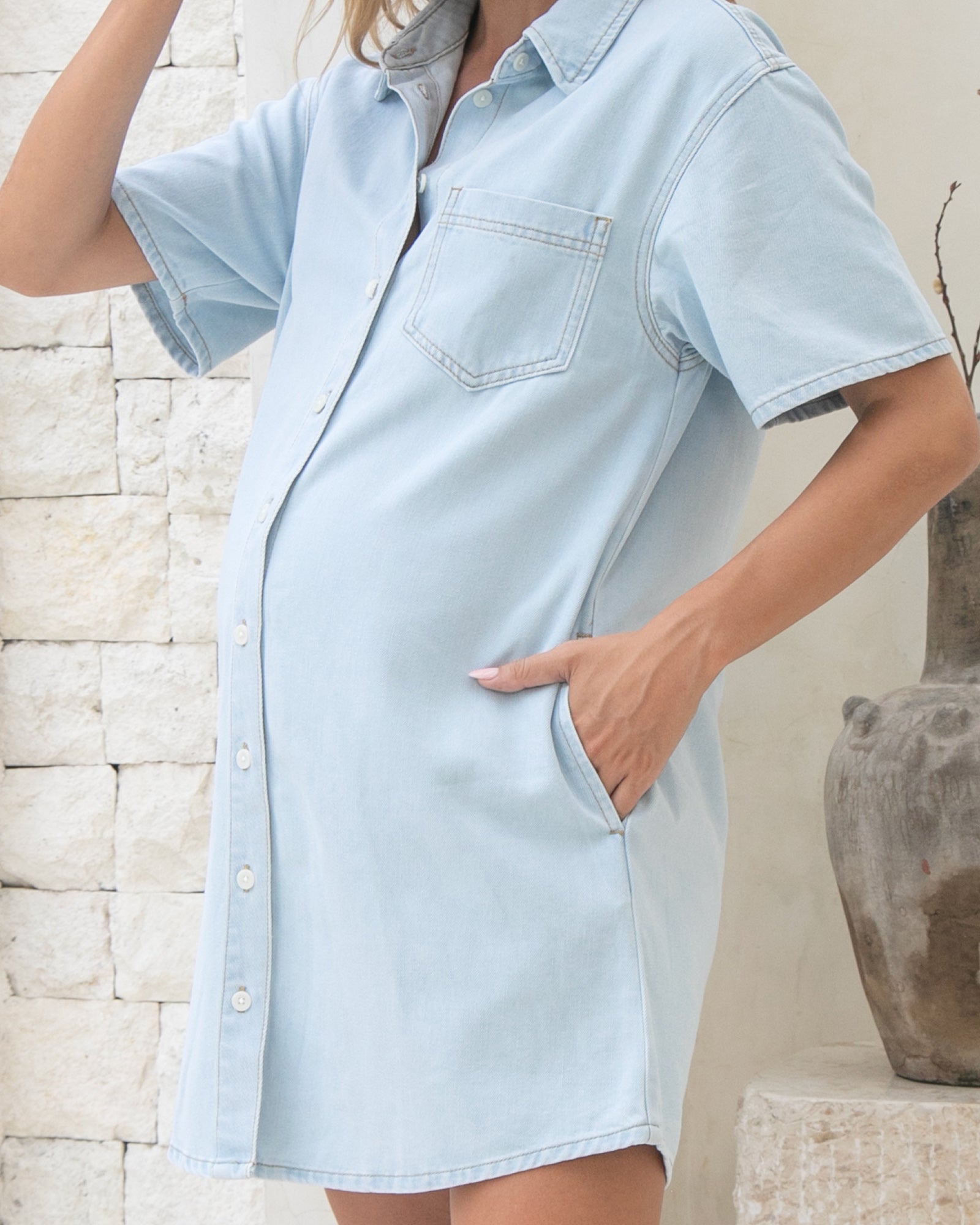 Luna Denim Shirt Dress | Soon Maternity Luna Denim Shirt Dress | Soon Maternity