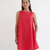 Maeve Buttoned Feeding Dress - Red