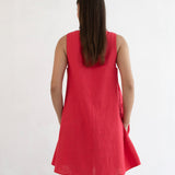 Maeve Buttoned Feeding Dress - Red