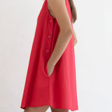 Maeve Buttoned Feeding Dress - Red