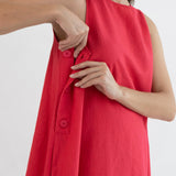 Maeve Buttoned Feeding Dress - Red
