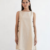 Maeve Buttoned Feeding Dress - Sand