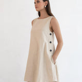 Maeve Buttoned Feeding Dress - Sand