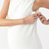 Michelle Pleat Feeding Dress - White